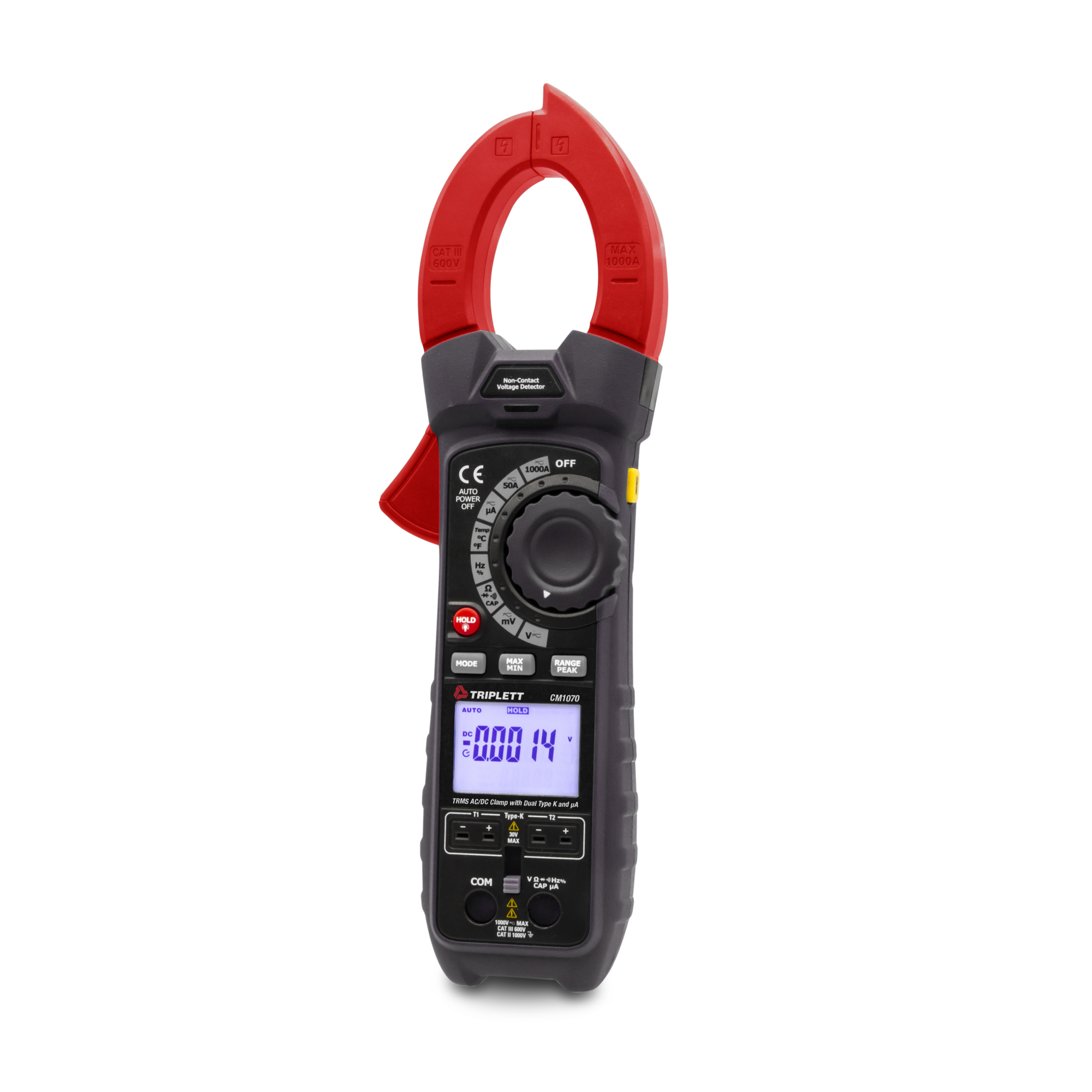 Triplett CM1070 TRMS AC/DC Clamp with Dual Type K and uA